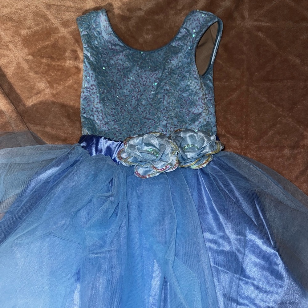 Blue Sparkle Kids Costume Dress (DANCE RECITAL DRESS)